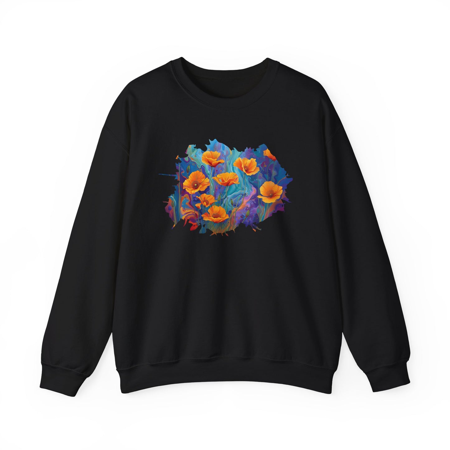 Golden Bloom California Poppies - Sweatshirt [NATURE’S VIBRANT WARMTH]