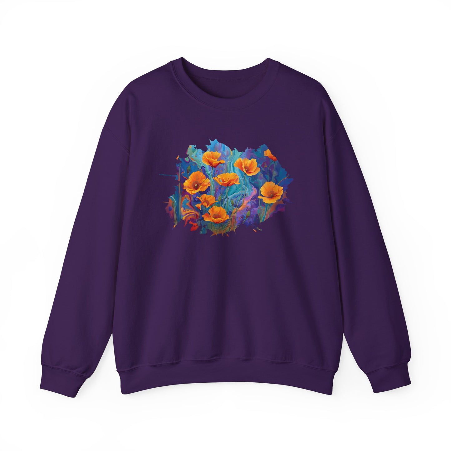 Golden Bloom California Poppies - Sweatshirt [NATURE’S VIBRANT WARMTH]
