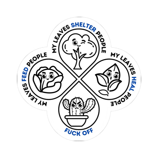 Leaf Me Alone – Funny Kiss-Cut Sticker [NATURE’S ATTITUDE IN STICKER FORM]
