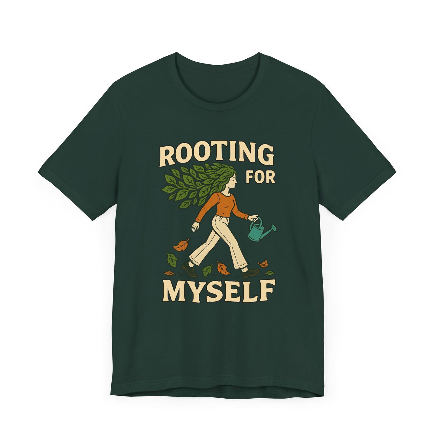 Rooting for Myself Tee, Inspirational T-Shirt, Unisex Plant Lover Shirt, Self-Care Gift, Positive Vibes Apparel