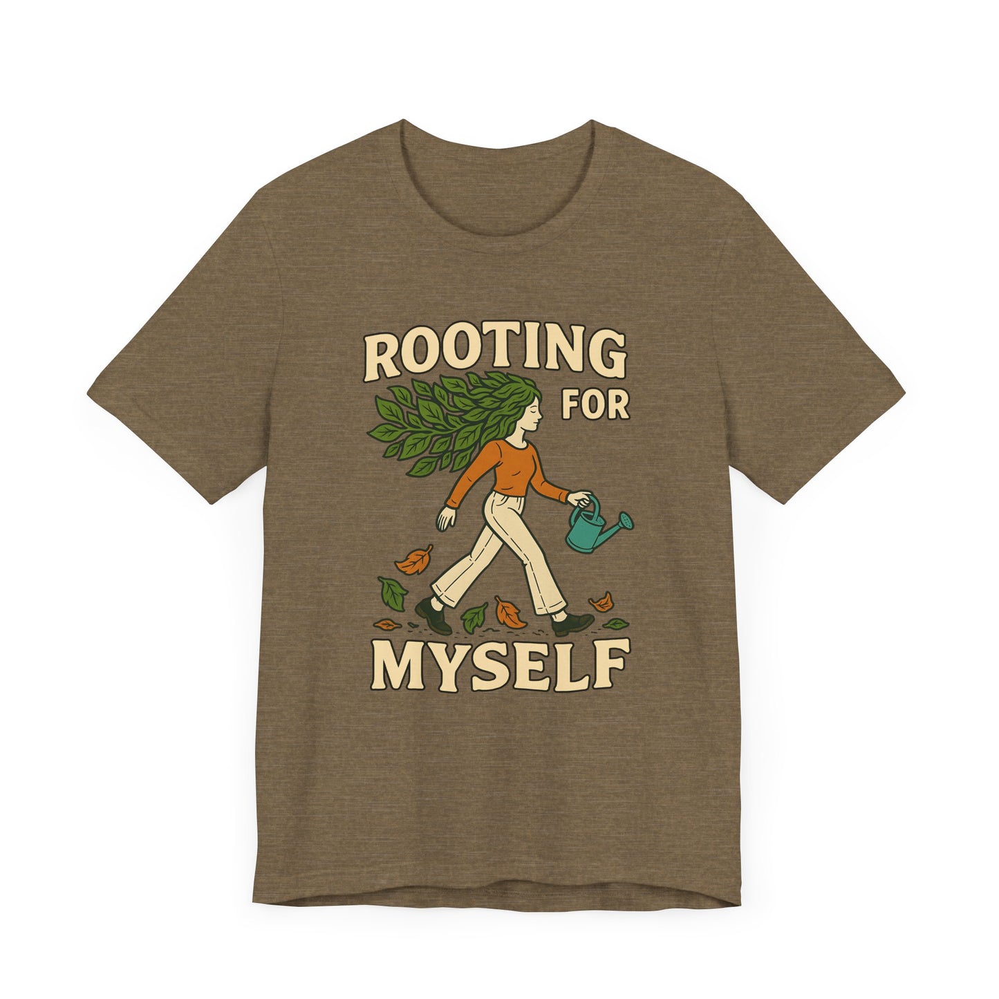 Rooting for Myself Tee, Inspirational T-Shirt, Unisex Plant Lover Shirt, Self-Care Gift, Positive Vibes Apparel