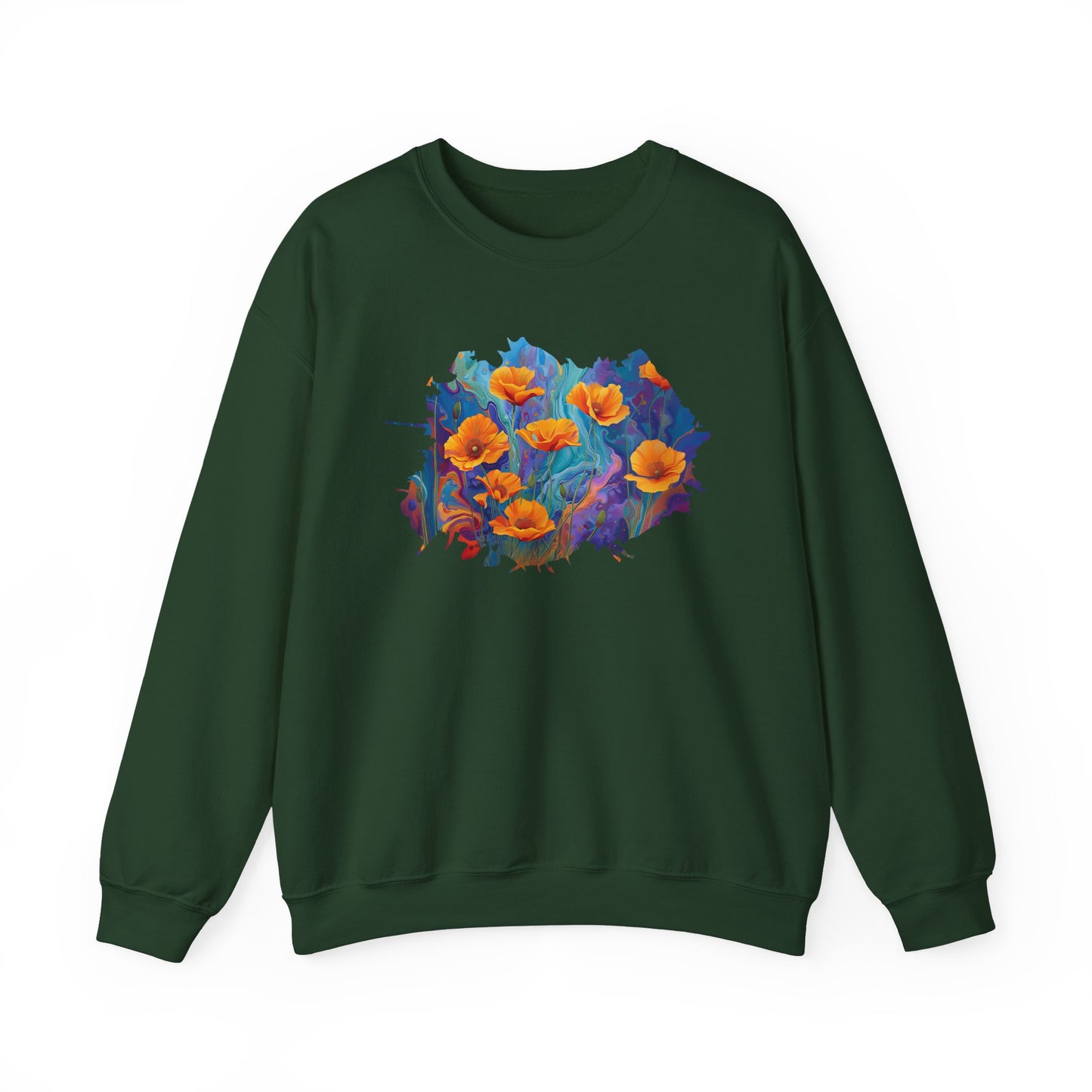Golden Bloom California Poppies - Sweatshirt [NATURE’S VIBRANT WARMTH]