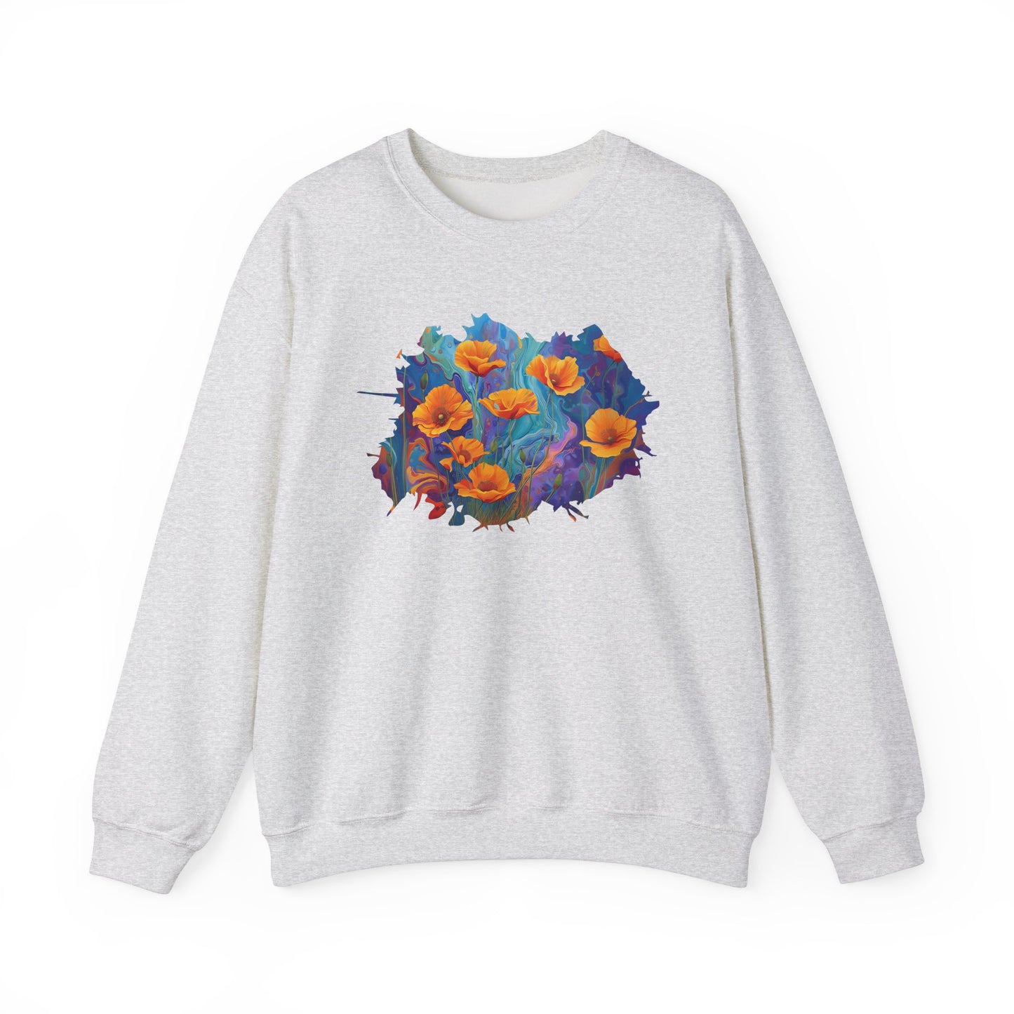 Golden Bloom California Poppies - Sweatshirt [NATURE’S VIBRANT WARMTH]