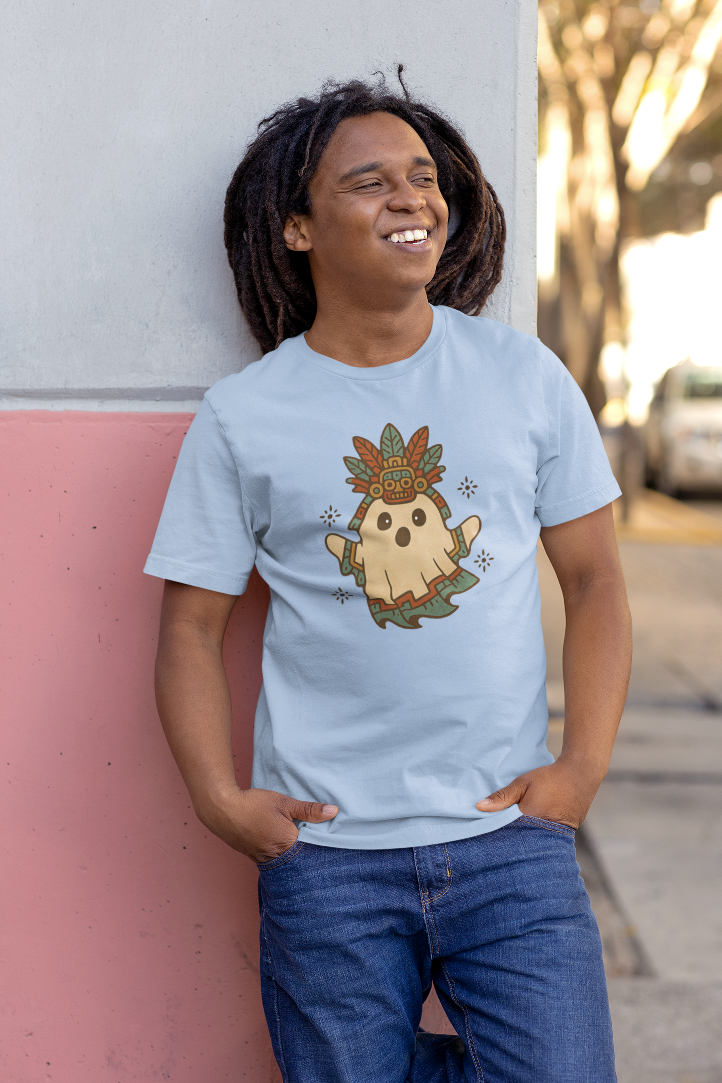 Aztec Ghost – Unisex T-Shirt [Spooky Meets Ancient Style]