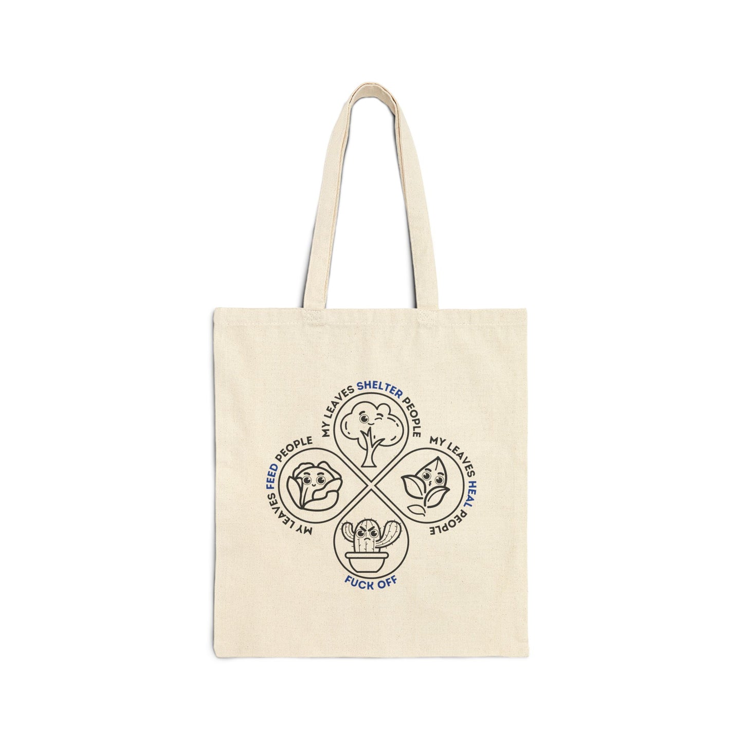 Leaf Me Alone - Funny Cotton Tote Bag [CARRY YOUR PLANT ATTITUDE EVERYWHERE]