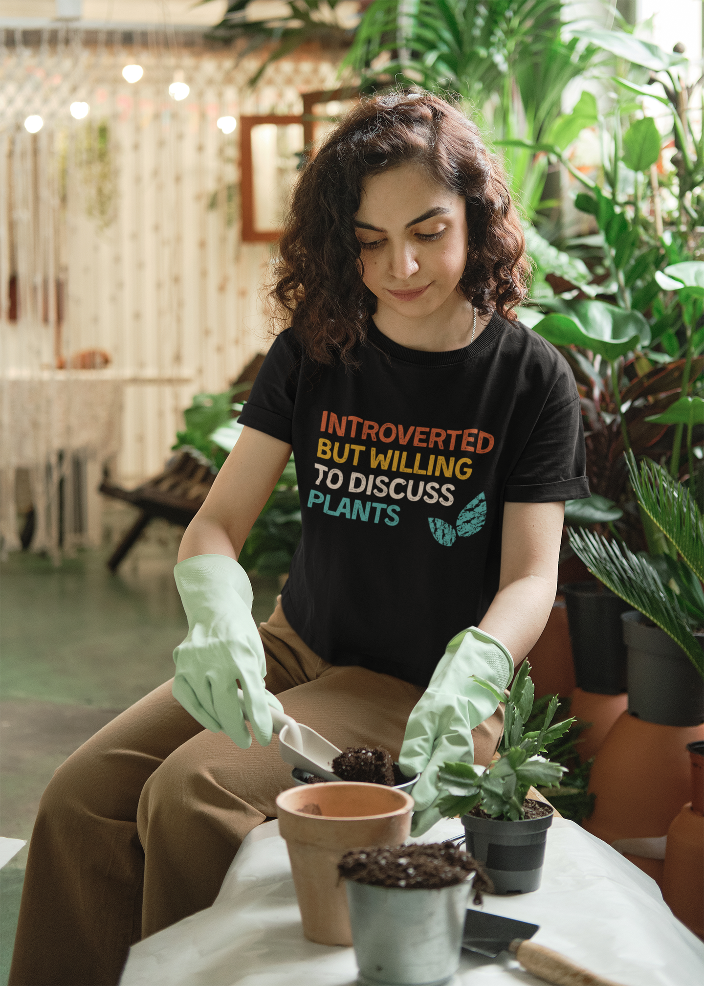 Introverted But Willing to Discuss Plants - Unisex T-Shirt [FOR SHY PLANT LOVERS]