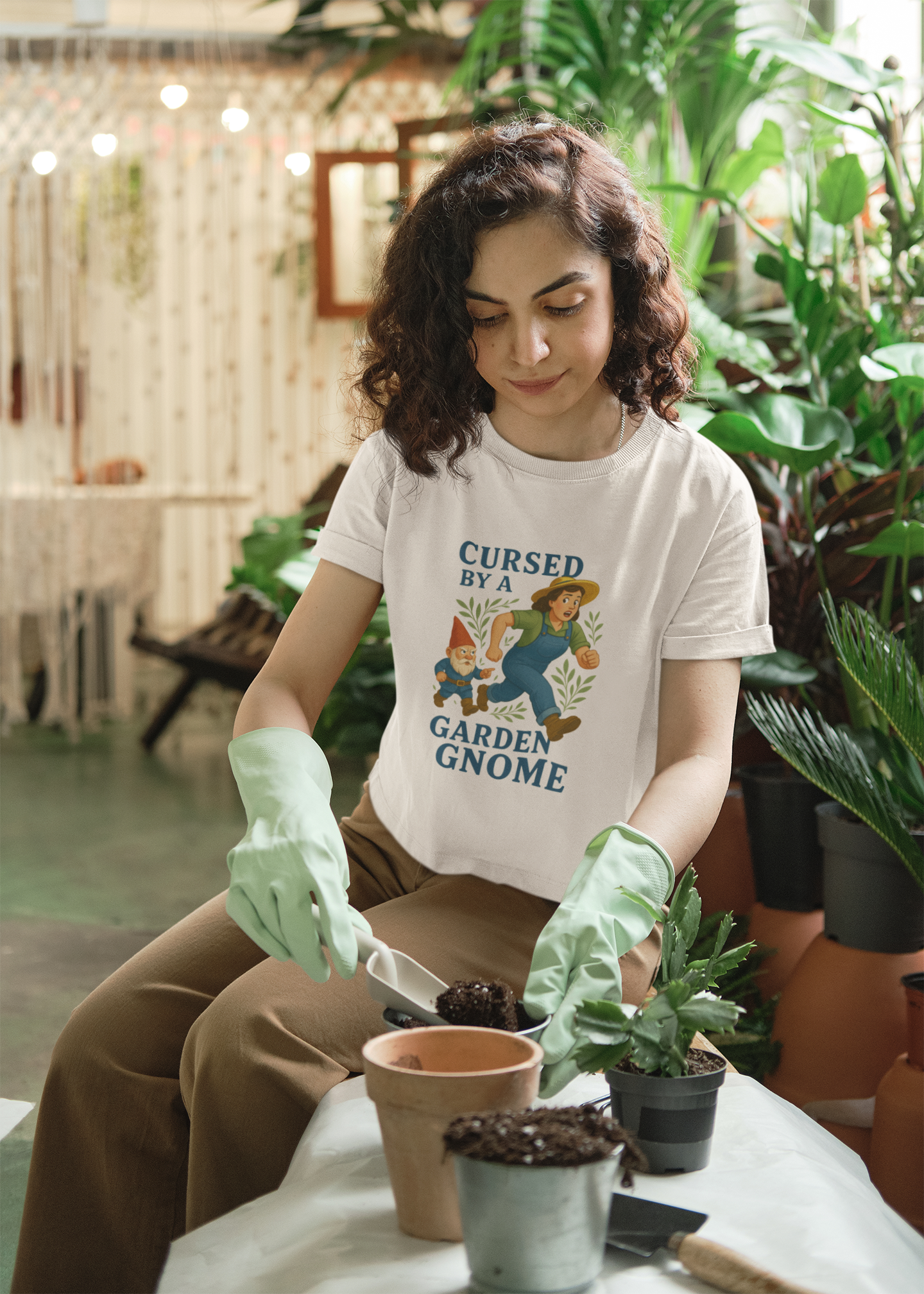 Cursed by a Garden Gnome - T-Shirt [GNOMISH MISCHIEF & GARDEN LAUGHS]