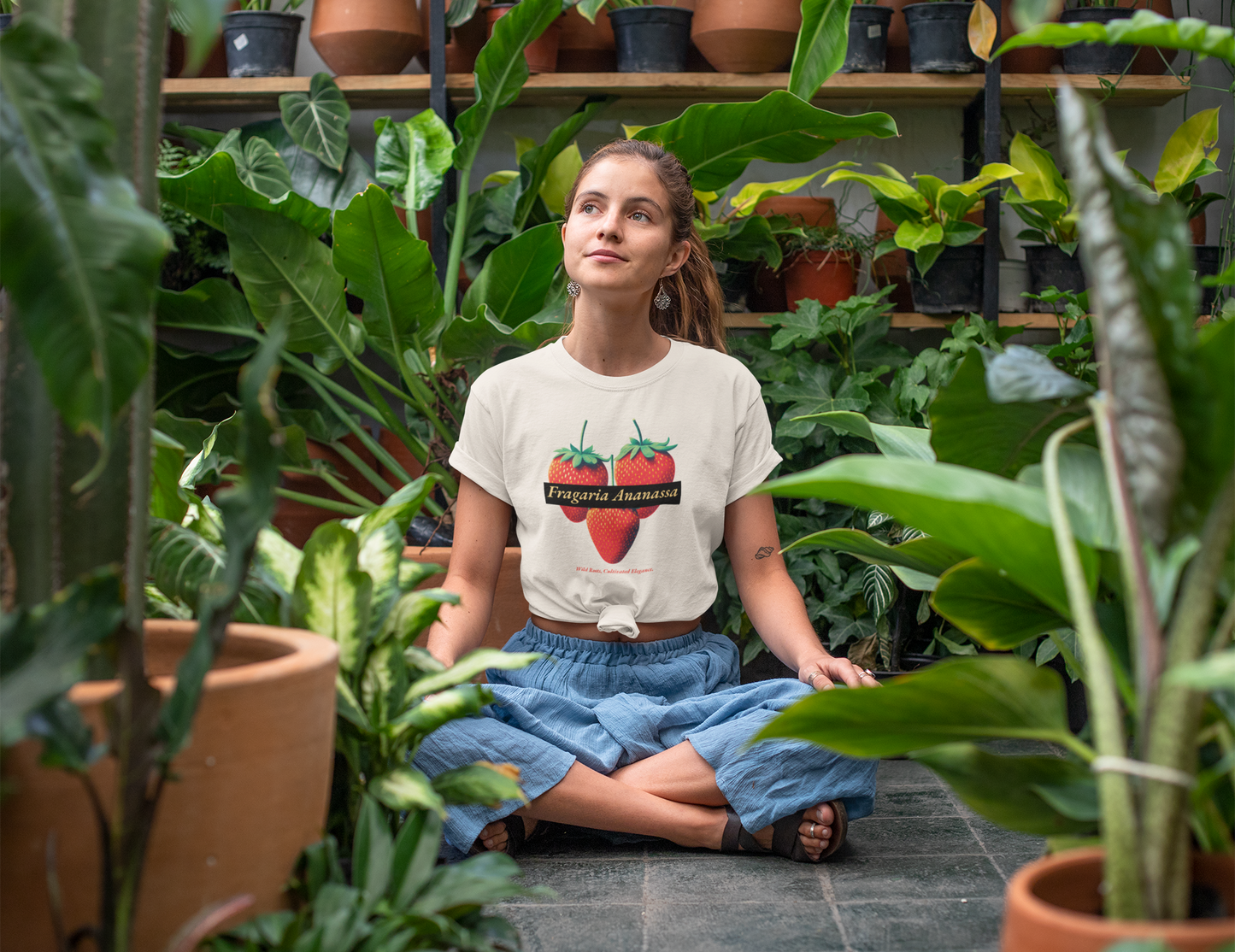 Fragaria Ananassa - T-Shirt [VINTAGE BOTANICAL CHARM]